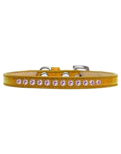 Light Pink Crystal Size 10 Gold Puppy Ice Cream Collar