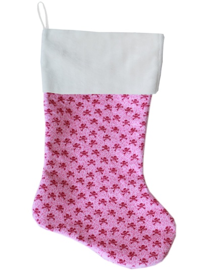 Light Pink Skulls Christmas Stocking