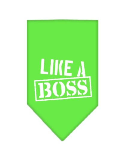 Like a Boss Screen Print Bandana Lime Green Large