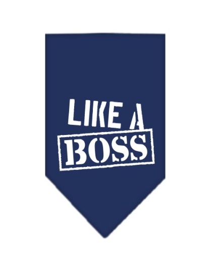 Like a Boss Screen Print Bandana Navy Blue large