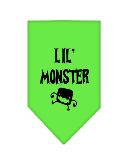 Lil Monster Screen Print Bandana Lime Green Large