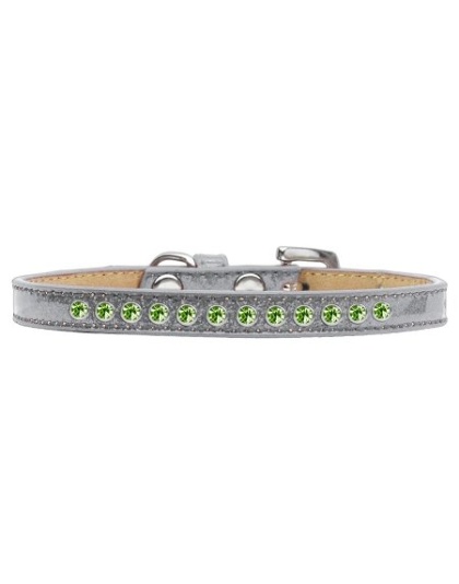 Lime Green Crystal Size 10 Silver Puppy Ice Cream Collar