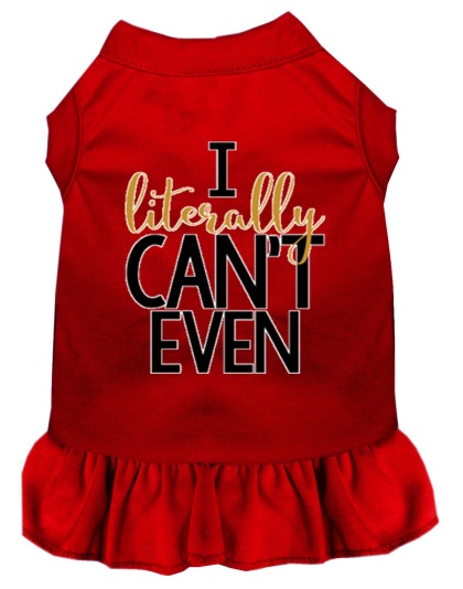 Literally Can't Even Screen Print Dog Dress Red 4X (22)