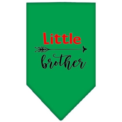 Little Brother Screen Print Bandana Emerald Green Large