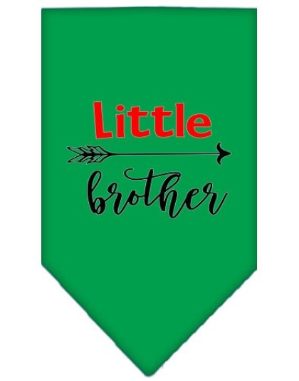 Little Brother Screen Print Bandana Emerald Green Large