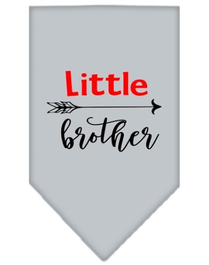 Little Brother Screen Print Bandana Grey Large