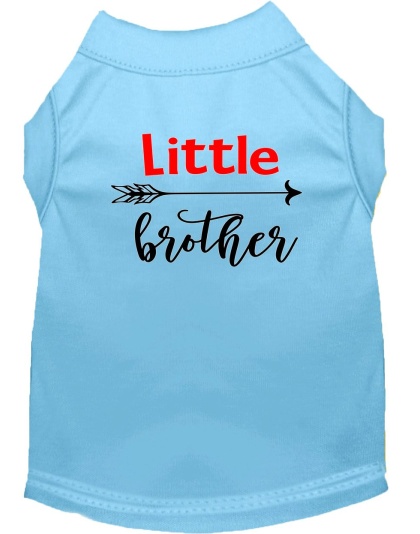 Little Brother Screen Print Dog Shirt Baby Blue Lg