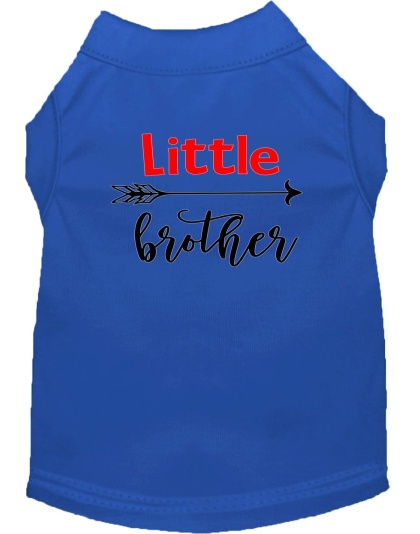 Little Brother Screen Print Dog Shirt Blue Lg