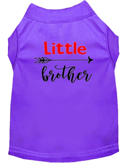 Little Brother Screen Print Dog Shirt Purple Lg