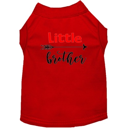 Little Brother Screen Print Dog Shirt Red Lg