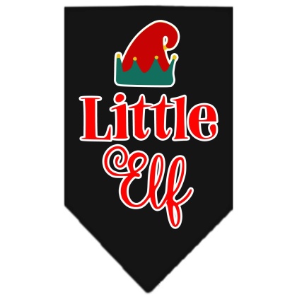 Little Elf Screen Print Bandana Black Large