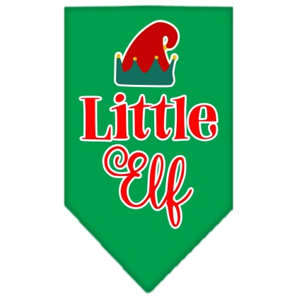 Little Elf Screen Print Bandana Emerald Green Large