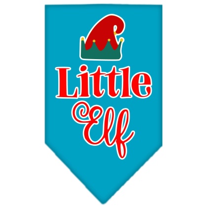 Little Elf Screen Print Bandana Turquoise Large