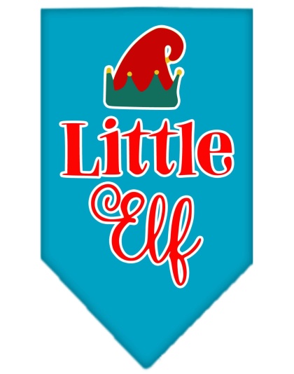 Little Elf Screen Print Bandana Turquoise Large