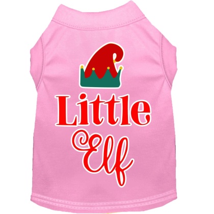 Little Elf Screen Print Dog Shirt Light Pink Lg