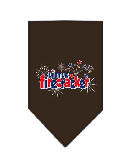 Little Firecracker Screen Print Bandana Cocoa Large