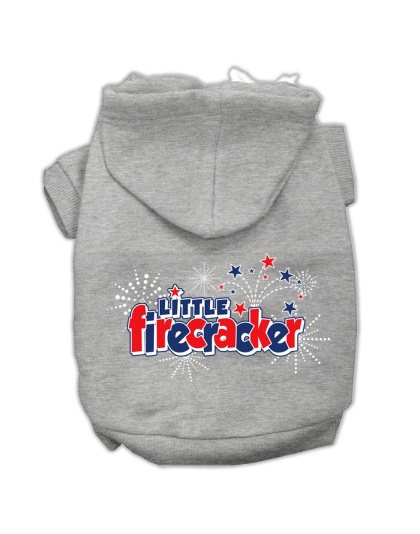 Little Firecracker Screen Print Pet Hoodies Grey L