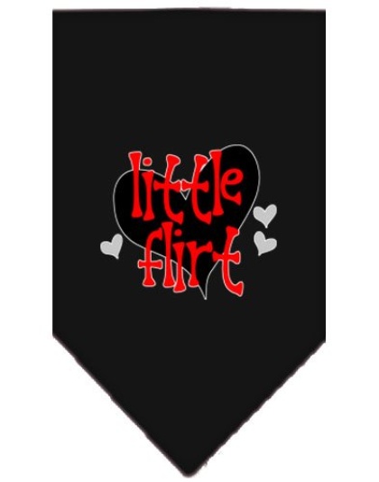 Little Flirt Screen Print Bandana Black Large