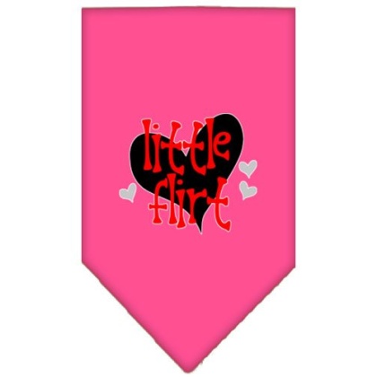 Little Flirt Screen Print Bandana Bright Pink Large