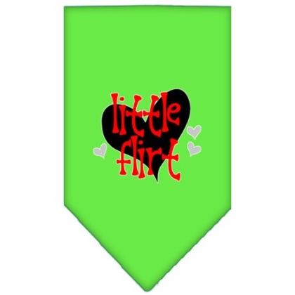 Little Flirt Screen Print Bandana Lime Green Large