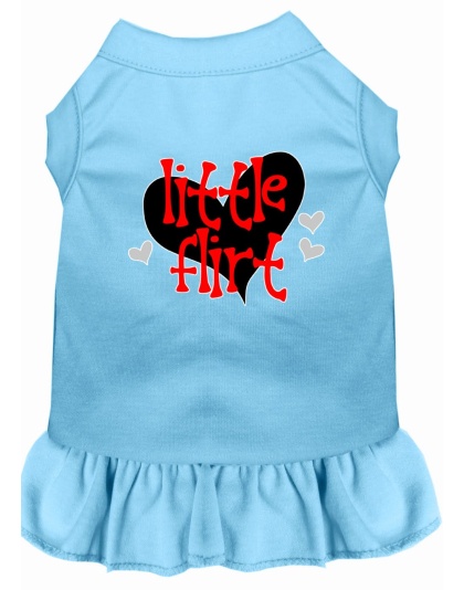 Little Flirt Screen Print Dog Dress Baby Blue 4X