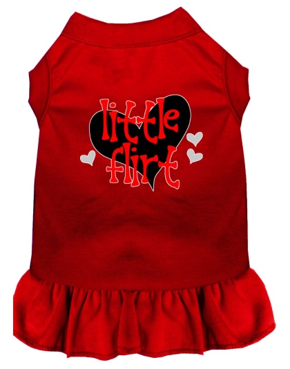 Little Flirt Screen Print Dog Dress Red 4X