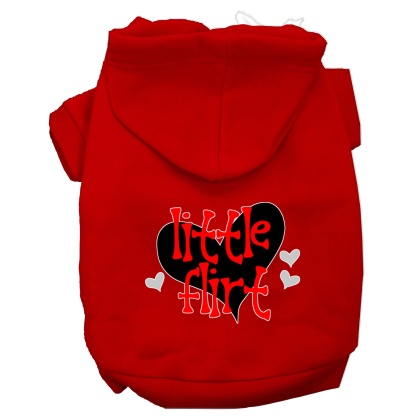 Little Flirt Screen Print Dog Hoodie Red L