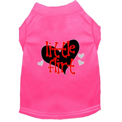 Little Flirt Screen Print Dog Shirt Bright Pink Lg