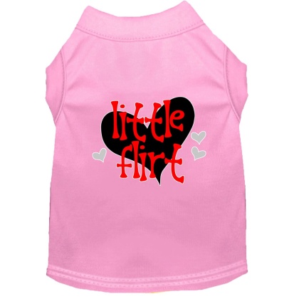 Little Flirt Screen Print Dog Shirt Light Pink Lg