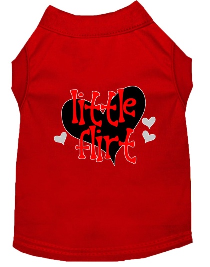 Little Flirt Screen Print Dog Shirt Red Lg