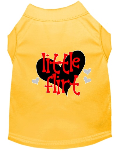 Little Flirt Screen Print Dog Shirt Yellow Lg