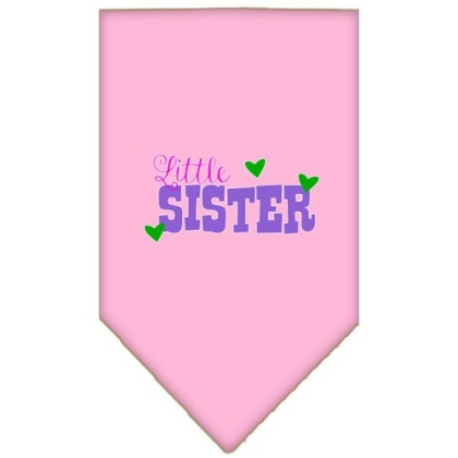 Little Sister Screen Print Bandana Light Pink Large