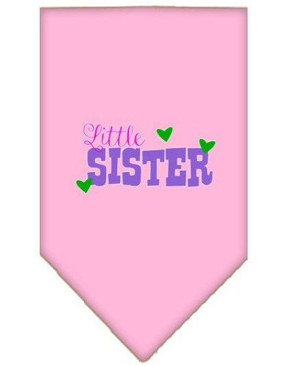 Little Sister Screen Print Bandana Light Pink Large