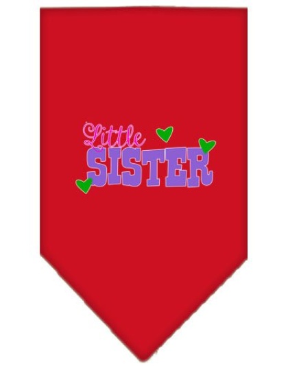 Little Sister Screen Print Bandana Red Large