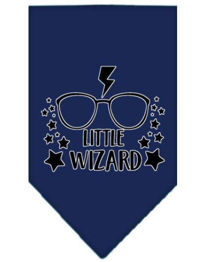 Little Wizard Screen Print Bandana Navy Blue large