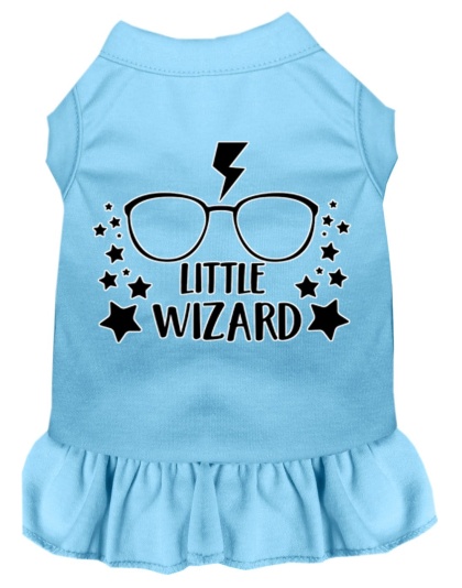 Little Wizard Screen Print Dog Dress Baby Blue 4X (22)