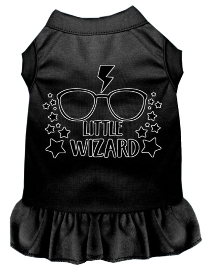 Little Wizard Screen Print Dog Dress Black 4X (22)