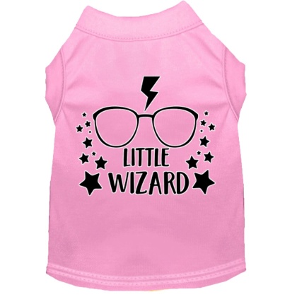 Little Wizard Screen Print Dog Shirt Light Pink Lg