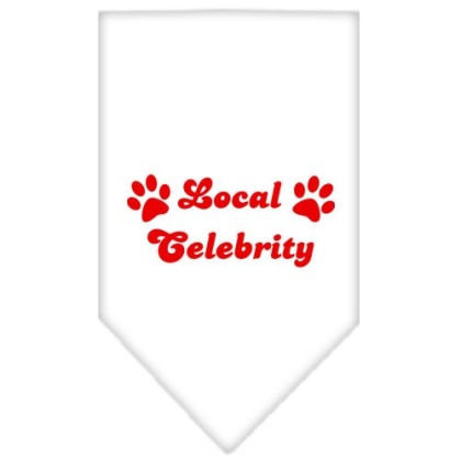 Local Celebrity Screen Print Bandana White Large