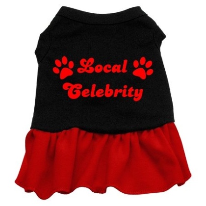 Local Celebrity Screen Print Dress Black with Red XXL