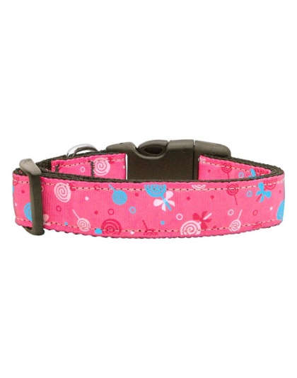 Lollipops Nylon Ribbon Collar Bright Pink Large