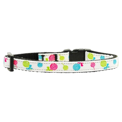 Lollipops Nylon Ribbon Collar White Cat Safety