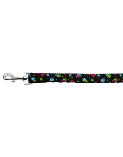 Lollipops Nylon Ribbon Leash Black 1 inch wide 4ft Long