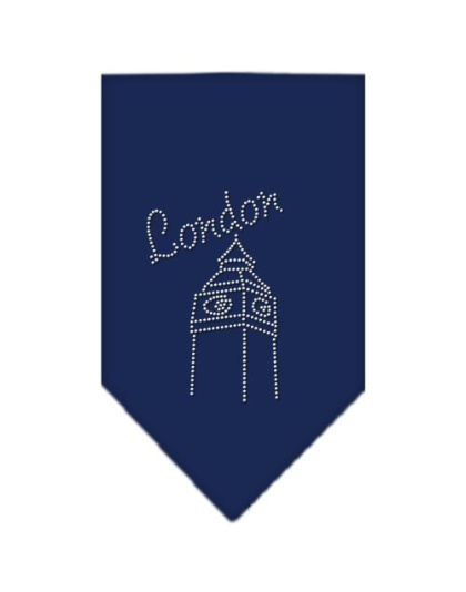 London Rhinestone Bandana Navy Blue large