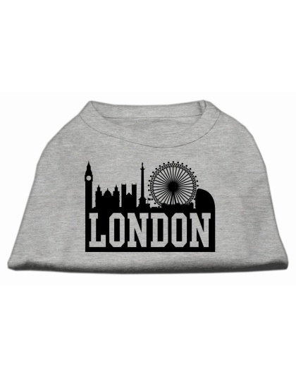 London Skyline Screen Print Shirt Grey Lg