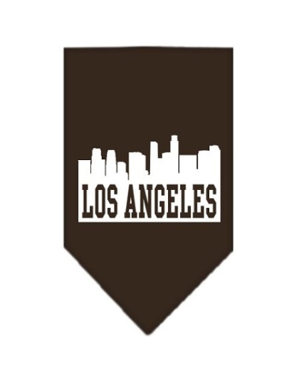 Los Angeles Skyline Screen Print Bandana Cocoa Large