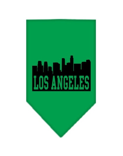 Los Angeles Skyline Screen Print Bandana Emerald Green Large