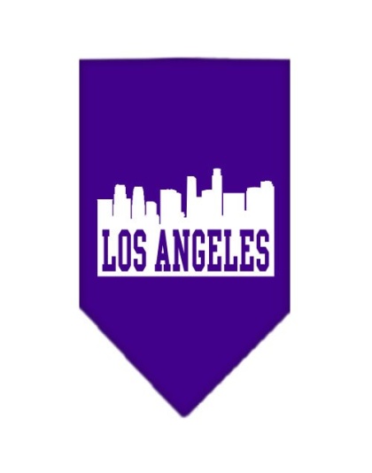 Los Angeles Skyline Screen Print Bandana Purple Large