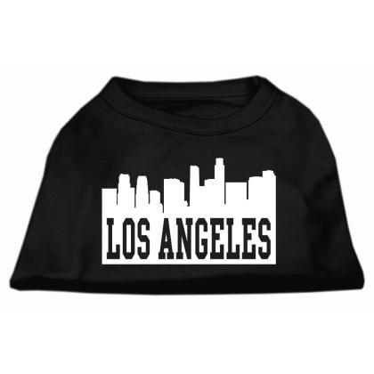 Los Angeles Skyline Screen Print Shirt Black Lg