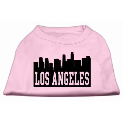 Los Angeles Skyline Screen Print Shirt Light Pink Lg